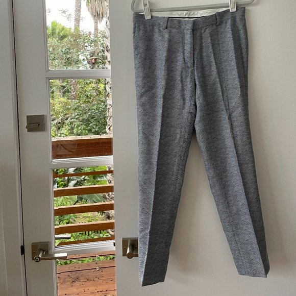 Sandro Paris‎ Trouser Pants in a White and Navy Pattern, Size 12, NWOT - Picture 1 of 6
